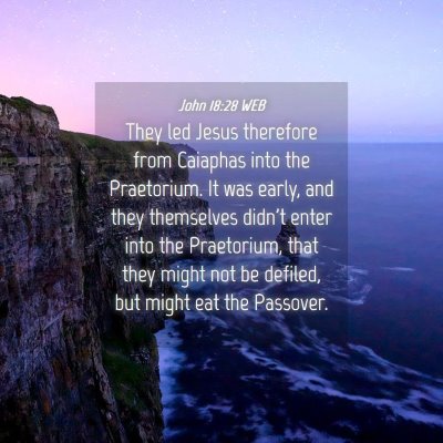 Picture 04 - John 18:28 WEB - They led Jesus therefore from Caiaphas into the - Bible Verse Picture