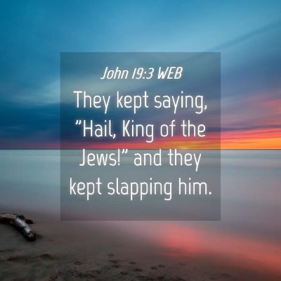 Picture 04 - John 19:3 WEB - They kept saying, 