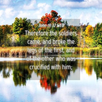 Picture 04 - John 19:32 WEB - Therefore the soldiers came, and broke the legs - Bible Verse Picture