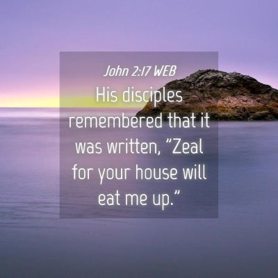 Picture 04 - John 2:17 WEB - His disciples remembered that it was written, - Bible Verse Picture