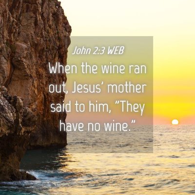 Picture 04 - John 2:3 WEB - When the wine ran out, Jesus' mother said to him, - Bible Verse Picture
