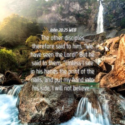 Picture 04 - John 20:25 WEB - The other disciples therefore said to him, 