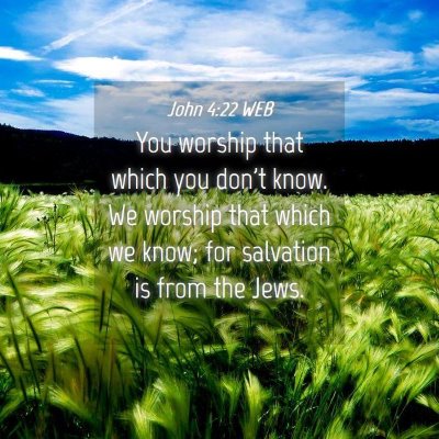 Picture 04 - John 4:22 WEB - You worship that which you don't know. We worship - Bible Verse Picture