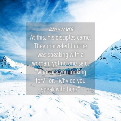 Picture 04 - John 4:27 WEB - At this, his disciples came. They marveled that - Bible Verse Picture
