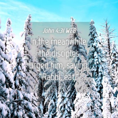 Picture 04 - John 4:31 WEB - In the meanwhile, the disciples urged him, - Bible Verse Picture