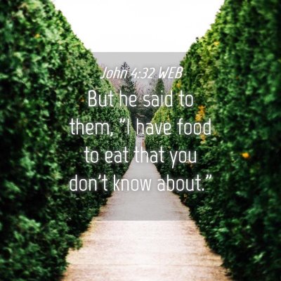 Picture 04 - John 4:32 WEB - But he said to them, 