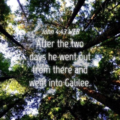Picture 04 - John 4:43 WEB - After the two days he went out from there and - Bible Verse Picture