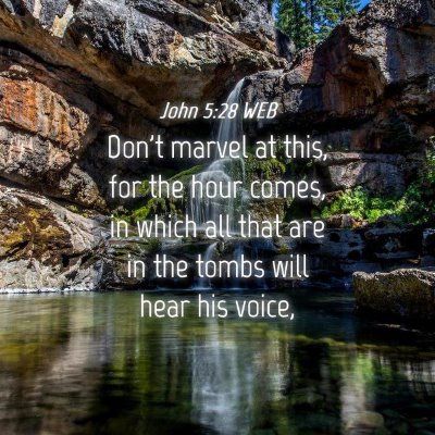 Picture 04 - John 5:28 WEB - Don't marvel at this, for the hour comes, in - Bible Verse Picture