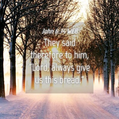 Picture 04 - John 6:34 WEB - They said therefore to him, 