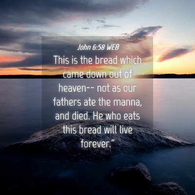 Picture 04 - John 6:58 WEB - This is the bread which came down out of heaven-- - Bible Verse Picture