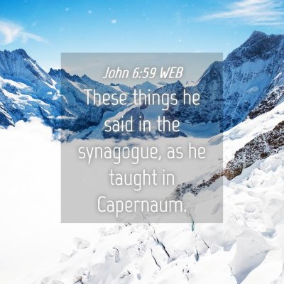 Picture 04 - John 6:59 WEB - These things he said in the synagogue, as he - Bible Verse Picture
