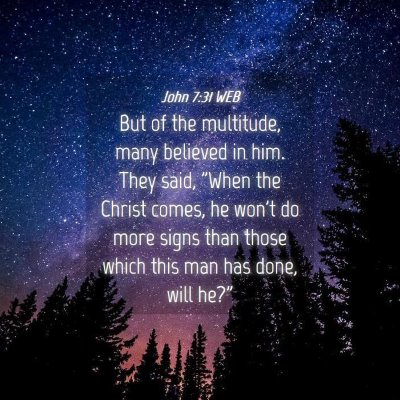 Picture 04 - John 7:31 WEB - But of the multitude, many believed in him. They - Bible Verse Picture