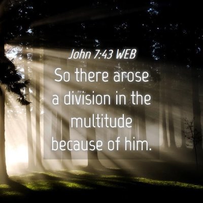 Picture 04 - John 7:43 WEB - So there arose a division in the multitude - Bible Verse Picture