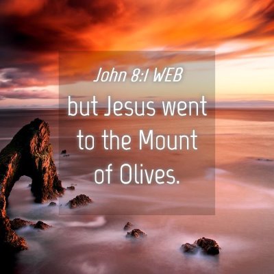 Picture 04 - John 8:1 WEB - but Jesus went to the Mount of - Bible Verse Picture