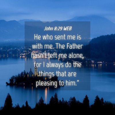 Picture 04 - John 8:29 WEB - He who sent me is with me. The Father hasn't left - Bible Verse Picture