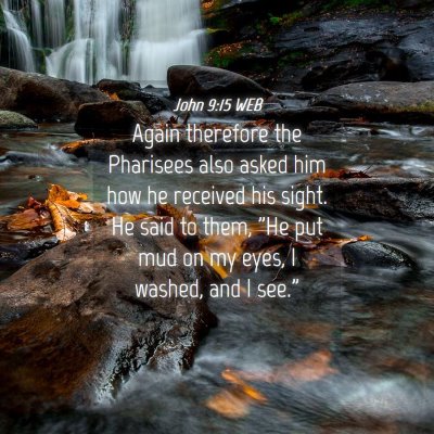Picture 04 - John 9:15 WEB - Again therefore the Pharisees also asked him how - Bible Verse Picture