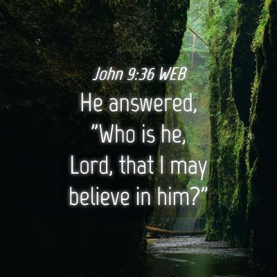 Picture 04 - John 9:36 WEB - He answered, 