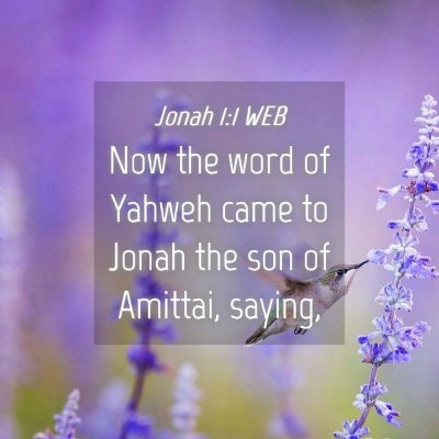 Picture 04 - Jonah 1:1 WEB - Now the word of Yahweh came to Jonah the son of - Bible Verse Picture
