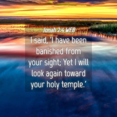 Picture 04 - Jonah 2:4 WEB - I said, 'I have been banished from your sight; - Bible Verse Picture
