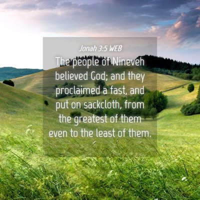 Picture 04 - Jonah 3:5 WEB - The people of Nineveh believed God; and they - Bible Verse Picture