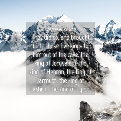Picture 04 - Joshua 10:23 WEB - They did so, and brought forth those five kings - Bible Verse Picture