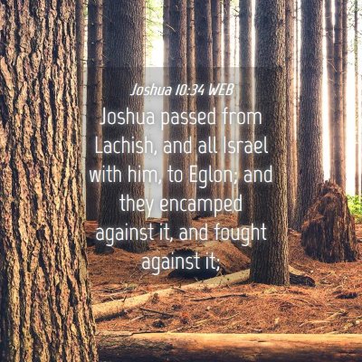 Picture 04 - Joshua 10:34 WEB - Joshua passed from Lachish, and all Israel with - Bible Verse Picture