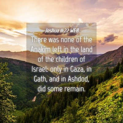 Picture 04 - Joshua 11:22 WEB - There was none of the Anakim left in the land of - Bible Verse Picture