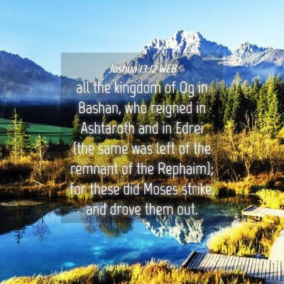 Picture 04 - Joshua 13:12 WEB - all the kingdom of Og in Bashan, who reigned in - Bible Verse Picture