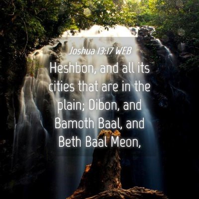 Picture 04 - Joshua 13:17 WEB - Heshbon, and all its cities that are in the - Bible Verse Picture