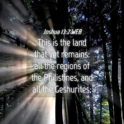 Picture 04 - Joshua 13:2 WEB - This is the land that yet remains: all the - Bible Verse Picture