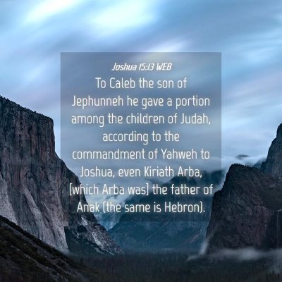 Picture 04 - Joshua 15:13 WEB - To Caleb the son of Jephunneh he gave a portion - Bible Verse Picture
