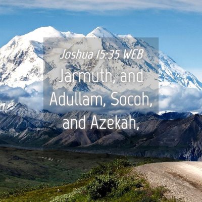 Picture 04 - Joshua 15:35 WEB - Jarmuth, and Adullam, Socoh, and - Bible Verse Picture