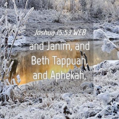 Picture 04 - Joshua 15:53 WEB - and Janim, and Beth Tappuah, and - Bible Verse Picture