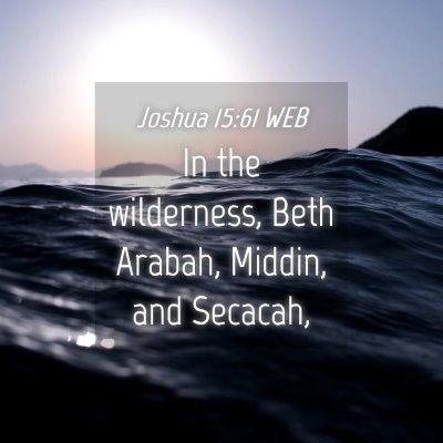 Picture 04 - Joshua 15:61 WEB - In the wilderness, Beth Arabah, Middin, and - Bible Verse Picture