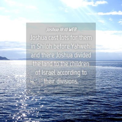 Picture 04 - Joshua 18:10 WEB - Joshua cast lots for them in Shiloh before - Bible Verse Picture