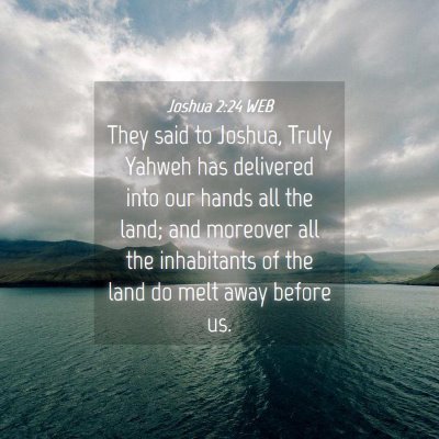 Picture 04 - Joshua 2:24 WEB - They said to Joshua, Truly Yahweh has delivered - Bible Verse Picture