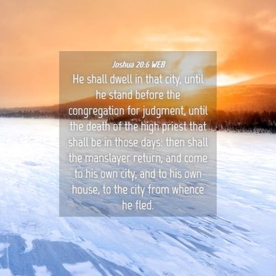 Picture 04 - Joshua 20:6 WEB - He shall dwell in that city, until he stand - Bible Verse Picture