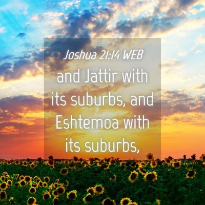 Picture 04 - Joshua 21:14 WEB - and Jattir with its suburbs, and Eshtemoa with - Bible Verse Picture