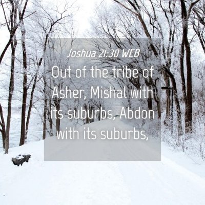 Picture 04 - Joshua 21:30 WEB - Out of the tribe of Asher, Mishal with its - Bible Verse Picture