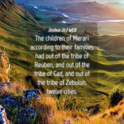 Picture 04 - Joshua 21:7 WEB - The children of Merari according to their - Bible Verse Picture