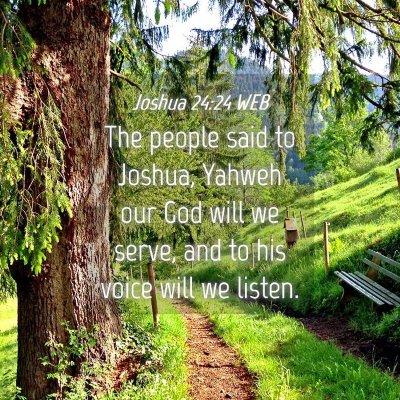 Picture 04 - Joshua 24:24 WEB - The people said to Joshua, Yahweh our God will we - Bible Verse Picture