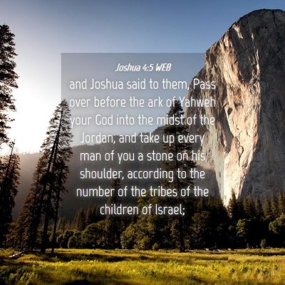 Picture 04 - Joshua 4:5 WEB - and Joshua said to them, Pass over before the ark - Bible Verse Picture