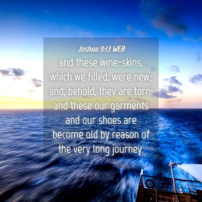Picture 04 - Joshua 9:13 WEB - and these wine-skins, which we filled, were new; - Bible Verse Picture