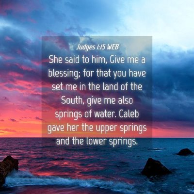 Picture 04 - Judges 1:15 WEB - She said to him, Give me a blessing; for that you - Bible Verse Picture
