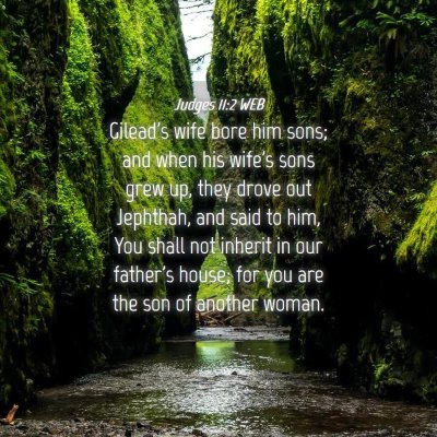 Picture 04 - Judges 11:2 WEB - Gilead's wife bore him sons; and when his wife's - Bible Verse Picture