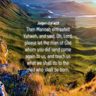 Picture 04 - Judges 13:8 WEB - Then Manoah entreated Yahweh, and said, Oh, Lord, - Bible Verse Picture