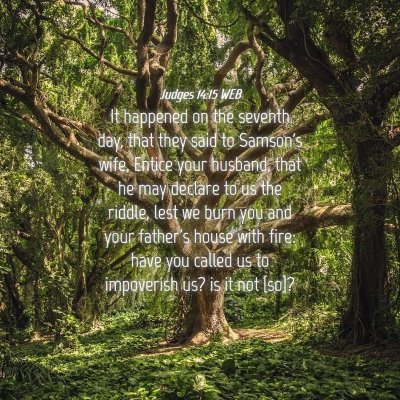 Picture 04 - Judges 14:15 WEB - It happened on the seventh day, that they said to - Bible Verse Picture