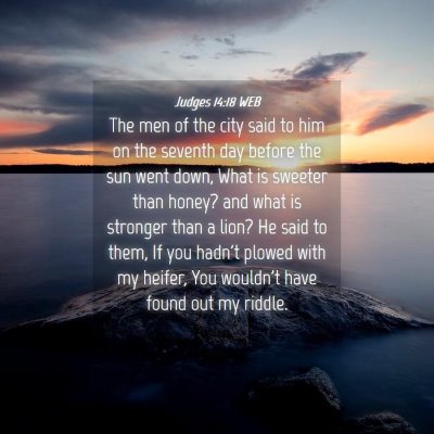 Picture 04 - Judges 14:18 WEB - The men of the city said to him on the seventh - Bible Verse Picture