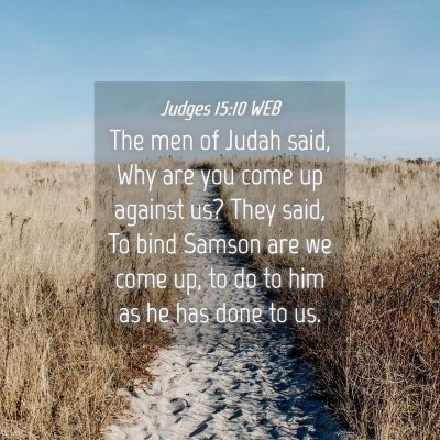 Picture 04 - Judges 15:10 WEB - The men of Judah said, Why are you come up - Bible Verse Picture