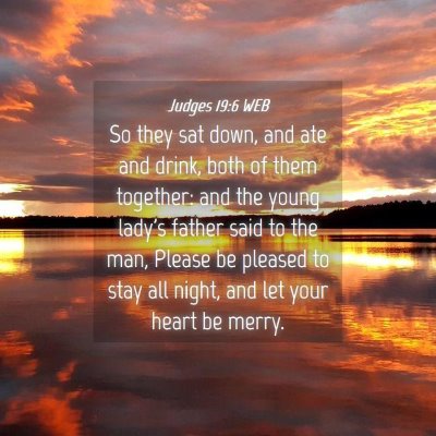 Picture 04 - Judges 19:6 WEB - So they sat down, and ate and drink, both of them - Bible Verse Picture